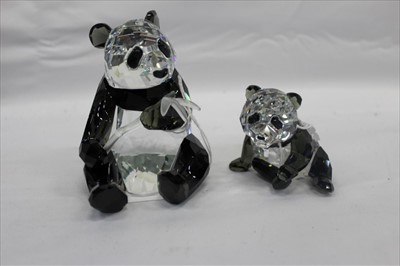Lot 2125 - Swarovski crystal Endangered Wildlife models- Pandas, boxed