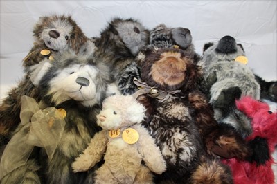 Lot 2865 - Charlie Bear selection including Dorothy, Cooper, Hamish, Jumbo, Oakley, Penelope, Franklin, Pick. All with tags and soft bags.