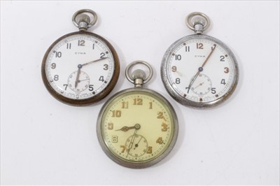 Lot 3340 - Three G.S.T.P. British military pocket watches