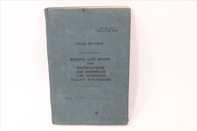 Lot 620 - Interesting Second World War R.A.F. Flying Logbook, for F/SGT. Mills, serving as a rear gunner upboard a Lancaster Bomber in 50 Squadron, based at RAF Skellingthorpe, inscribed ''Record of operatio...