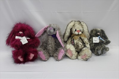 Lot 2866 - Selection of Kaycee Bears by Kelsey Cunningham including Kyra, Teacup, Clover, Roger, Trouble, Curtis, Grape, Clementine, Kiwi, Lucy Locket, Tiddles, Gina