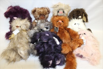 Lot 2867 - Selection of Kaycee Bears including Maximillion, Scorcha, Chocolate Brownie, Mister Kaycee (fawn), Damson, Zara, Treat, Snowflake, Mister Kaycee (grey) Treacle