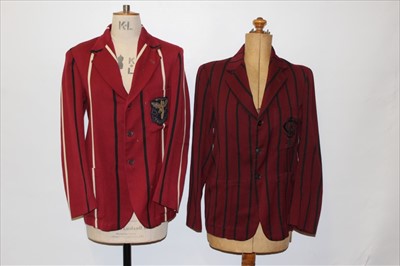 Lot 3129 - 1930's/40's University College London stripped blazer with 'Paulatim' badge plus UCS stripped blazer 2nd. X1 1940.