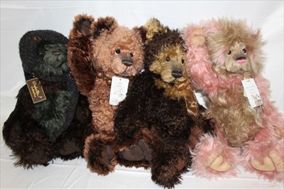 Lot 2875 - Charlie Bear Isabelle Collection Potter 55/250 and Miss Haversham 371/500, Conker 339/500, Cosy Toes 89/400 with tags and bags