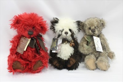 Lot 2877 - Charlie Bear Isabelle Collection Toodlepip, Enzo, Dandelion, Chocolate Muffin, Wilhelmina, Burdock, Oats (travel teddy). All with bags and tags.