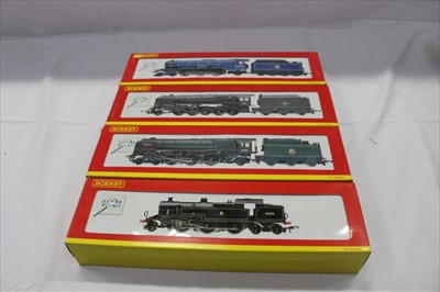 Lot 2820 - Railway Hornby 00 gauge Class 9F Locomotive R2200, Class A3 'Robert the Devil' R2201, BR Fowler 2-6-4T R2223, BR 4-6-2 Britannia R2207 all boxed