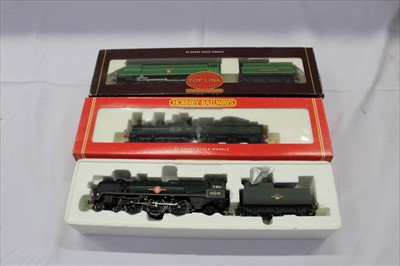 Lot 2821 - Railway Hornby 00 gauge GWR Dean Goods Locomotive R2064, BR 4-6-2 'Clan Line' R2169, SR 2-6-2 'Bideford' R265 all boxed