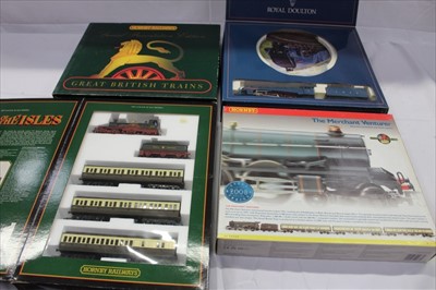 Lot 2819 - Railway Hornby boxed selection Great British Trains R2044 Liverpool, Lord of the Isles, 'Time for a Change' Royal Doulton, The Merchant Venturer R2077 all boxed