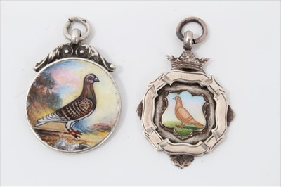 Lot 3718 - Fine quality enamelled silver pigeon fancier’s medal, Birmingham 1931