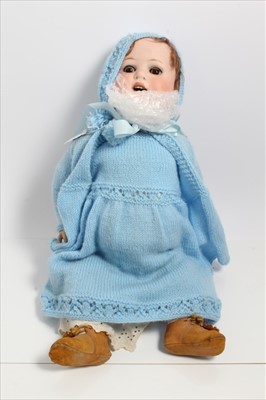 Lot 1400 - Doll Large Heubach Koppelsdoft 300. A bisque head and composite body, brown sleeping eyes, open mouth top four teeth showing. 60 cms approximately.