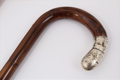 Lot 3687 - Victorian Malacca walking stick with silver