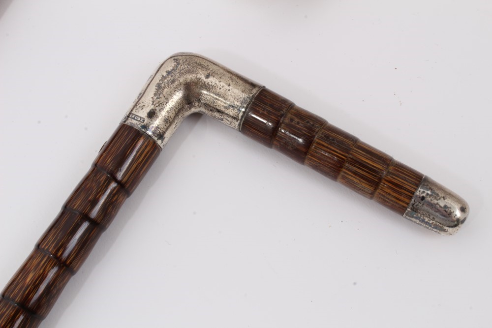 Lot 3687 - Victorian Malacca walking stick with silver