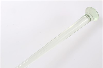 Lot 3664 - Unusual late 19th/early 20th century solid clear glass walking stick with knop handle, 89cm overall length