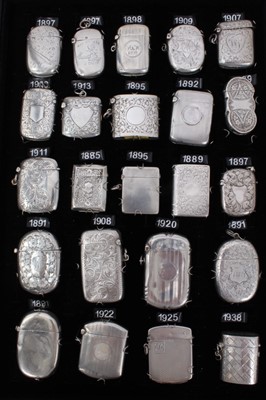 Lot 3369 - Collection of twenty three late Victorian and Edwardian silver vesta cases including engraved examples (23)