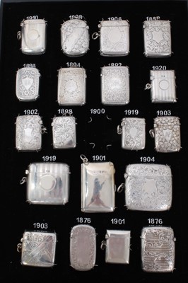 Lot 3370 - Collection Nineteen Late Victorian and Edwardian silver vesta cases including engraved examples (19)