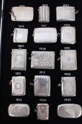 Lot 3372 - Collection fifteen Late Victorian and Edwardian silver vesta cases