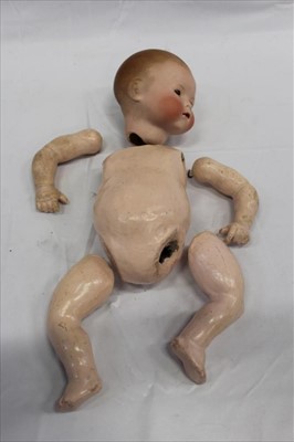 Lot 257 - A M Dream Baby Doll bisque head 341 / 4k blue sleeping eyes, painted brows, lashes and lips. Composite body and bent limbs.