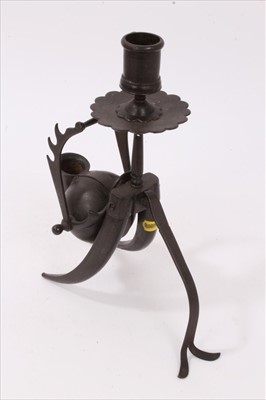 Lot 668 - 19th century Indo Persian scribes combination inkwell, pen stand and candlestick