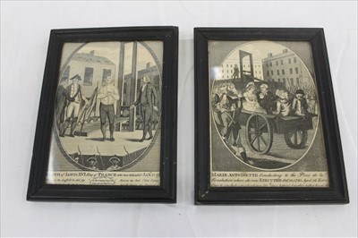 Lot 3748 - Pair of late 18th / early 19th century engravings of the guillotine