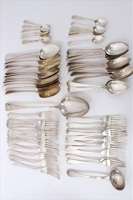 Lot 3417 - Selection of Victorian Old English pattern flatware.