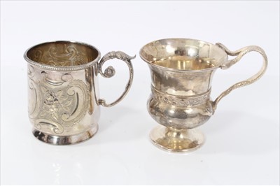 Lot 3420 - George III silver Christening mug of campana form.