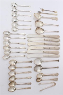 Lot 3424 - Selection of miscellaneous early 20th century silver flatware.