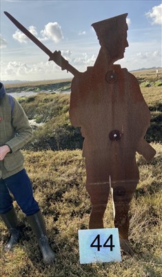 Lot 2949 - Colchester Interest- Steel Silhouette of a First World War Soldier, part of the 'Strood Soldiers' Centenary of the Armistice Installation on the Strood between Colchester and Mersea Island, each fi...