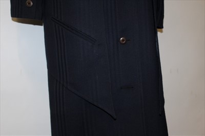 Lot 87 - Designer Louise Kennedy late 1980's Navy Blue wool coat, long length. Size 8