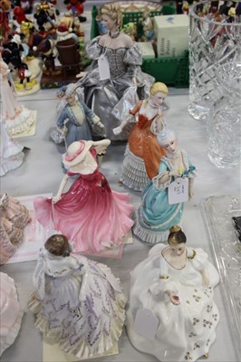 Lot 2187 - Collection of 7 porcelain figures of ladies