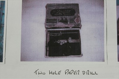 Lot 3876 - Book binding equipment including Gold Lettering Pad, Five Sets of Type, Bookbinders Lay Press etc