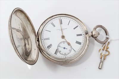 Lot 3388 - Late Victorian silver hunter pocket watch with fusee movement signed John Forrest, London ( HM 1900)