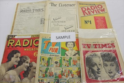 Lot 2668 - Radio Times original No1 copy plus others including Radio Review, The Listener Radio Magazine 1934, TV Times No1 1955, TV Fun, TV Tornado and others