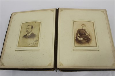 Lot 2684 - Two Victorian bound scrap books, one other later and leather bound photo album