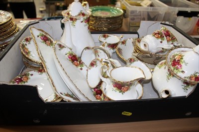 Lot 2205 - Royal Albert Old Country Roses tea and dinner service, 57 pieces.