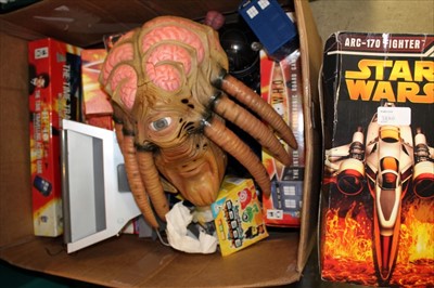 Lot 3820 - Collection of Dr Who including remote control toys, Figures magazines etc plus Star Wars memorabilia