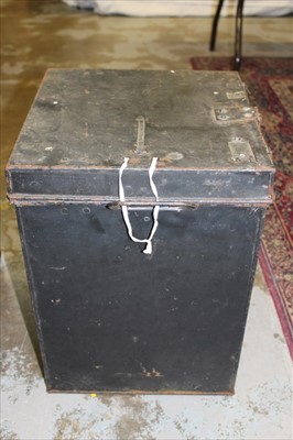 Lot 3815 - Two early 20th century black painted ballot boxes of cube form