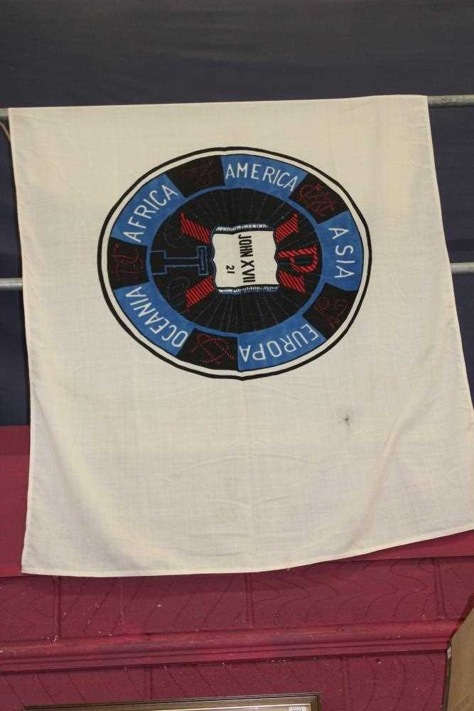 Lot 125 - A large Papal flag - believed to have been from the visit to Ireland in 1979 of John Paul II