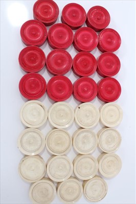 Lot 3827 - Set of 30 antique turned games counters