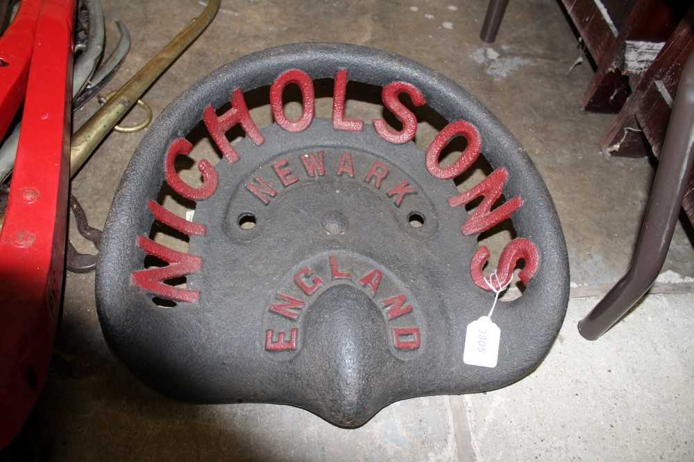 Lot 3805 Vintage cast iron tractor seat