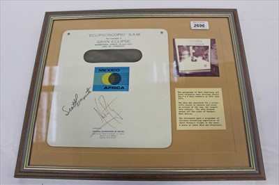 Lot 2696 - Framed autograph Neil Armstrong and Scott Carpenter