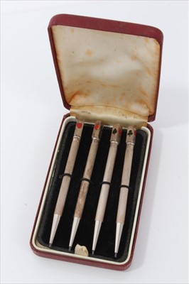 Lot 3835 - Set of four silver Bridge pencils in box