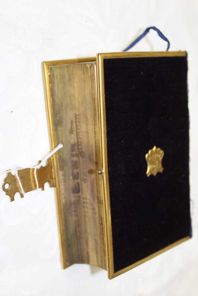 Lot 2464 - Unusual Victorian book of Common Prayer with fore-edge panting of a Tudor House, Eyre & Spottiswoode 1859, brass and velvet mounted, box case (A.F.)