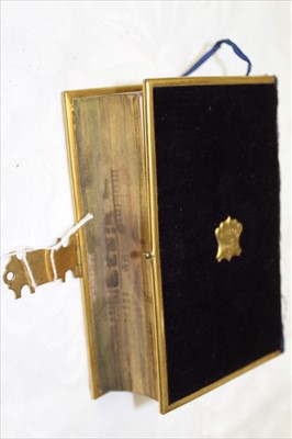 Lot 2464 - Unusual Victorian book of Common Prayer with fore-edge panting of a Tudor House, Eyre & Spottiswoode 1859, brass and velvet mounted, box case (A.F.)