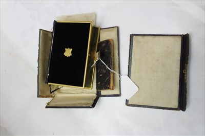 Lot 2464 - Unusual Victorian book of Common Prayer with fore-edge panting of a Tudor House, Eyre & Spottiswoode 1859, brass and velvet mounted, box case (A.F.)