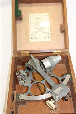 Lot 3840 - Kelvin Hughes sextant with certificate in original wooden box