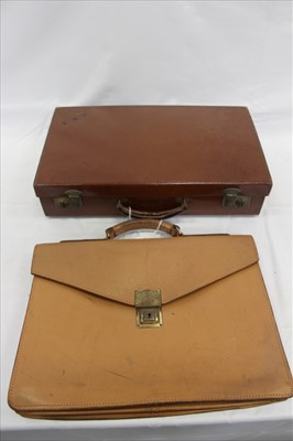 Lot 3841 - Leather suitcase and a briefcase (2)