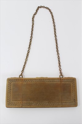 Lot 3842 - French brass combination purse, compact and coin holder