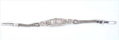 Lot 566 - Art Deco diamond set cocktail watch