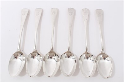 Lot 3472 - Set six silver teaspoons