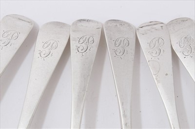 Lot 3472 - Set six silver teaspoons